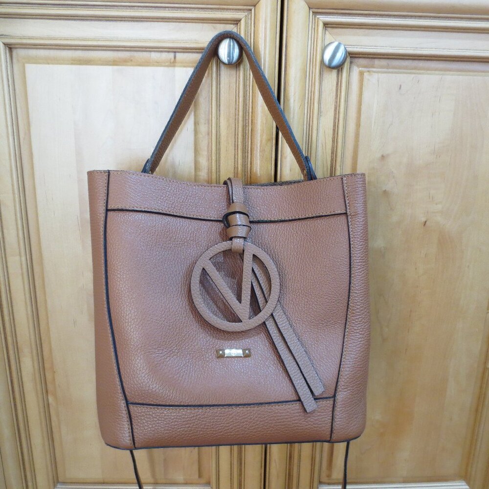 Valentino by Mario Valentino Callie Brown Leather Shoulder Bag